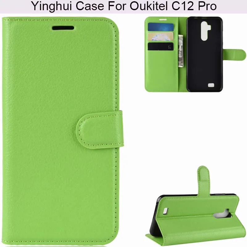 YINGHUI Lichi Skin Luxury Pu Leather Phone Case For Oukitel C12 Pro | Мобильные телефоны и аксессуары