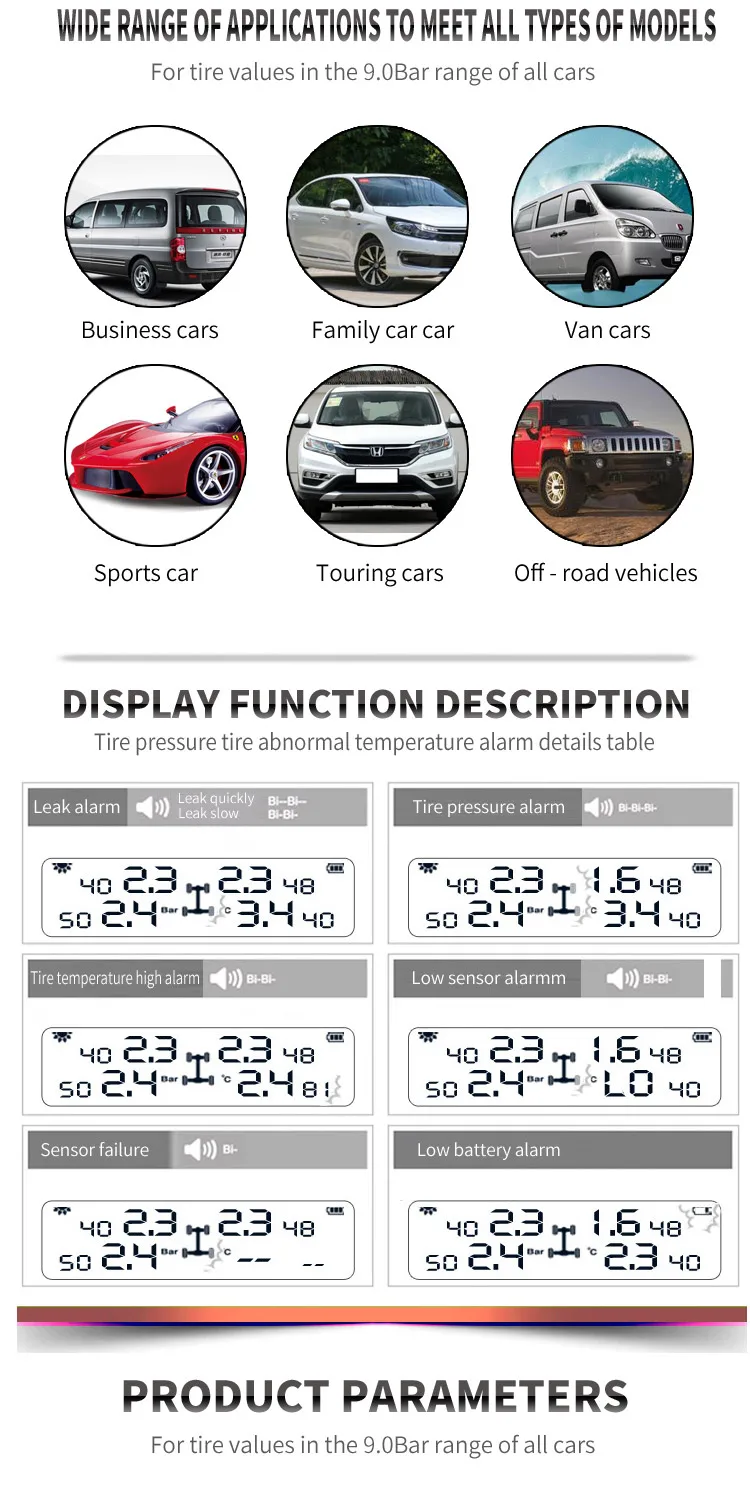JDASTON новая Автомобильная беспроводная система контроля давления в шинах, солнечная энергия TMPS цифровой lcd цветной дисплей с 4 внутренними датчиками