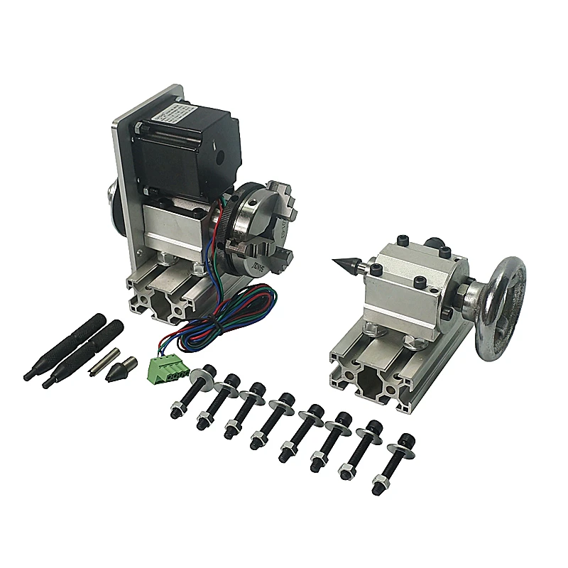 

5pcs Center height 51mm Rotary 4th axis A axis with chuck diy cnc router wood milling mini cnc router machine