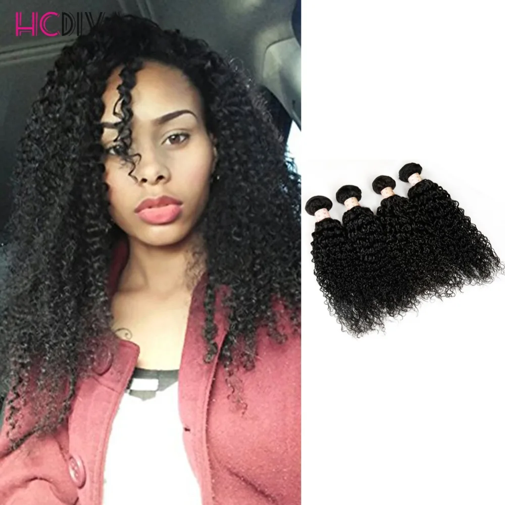 4 Bundles Kinky Curly Raw Brazilian Hair Bundles Top 8a 100