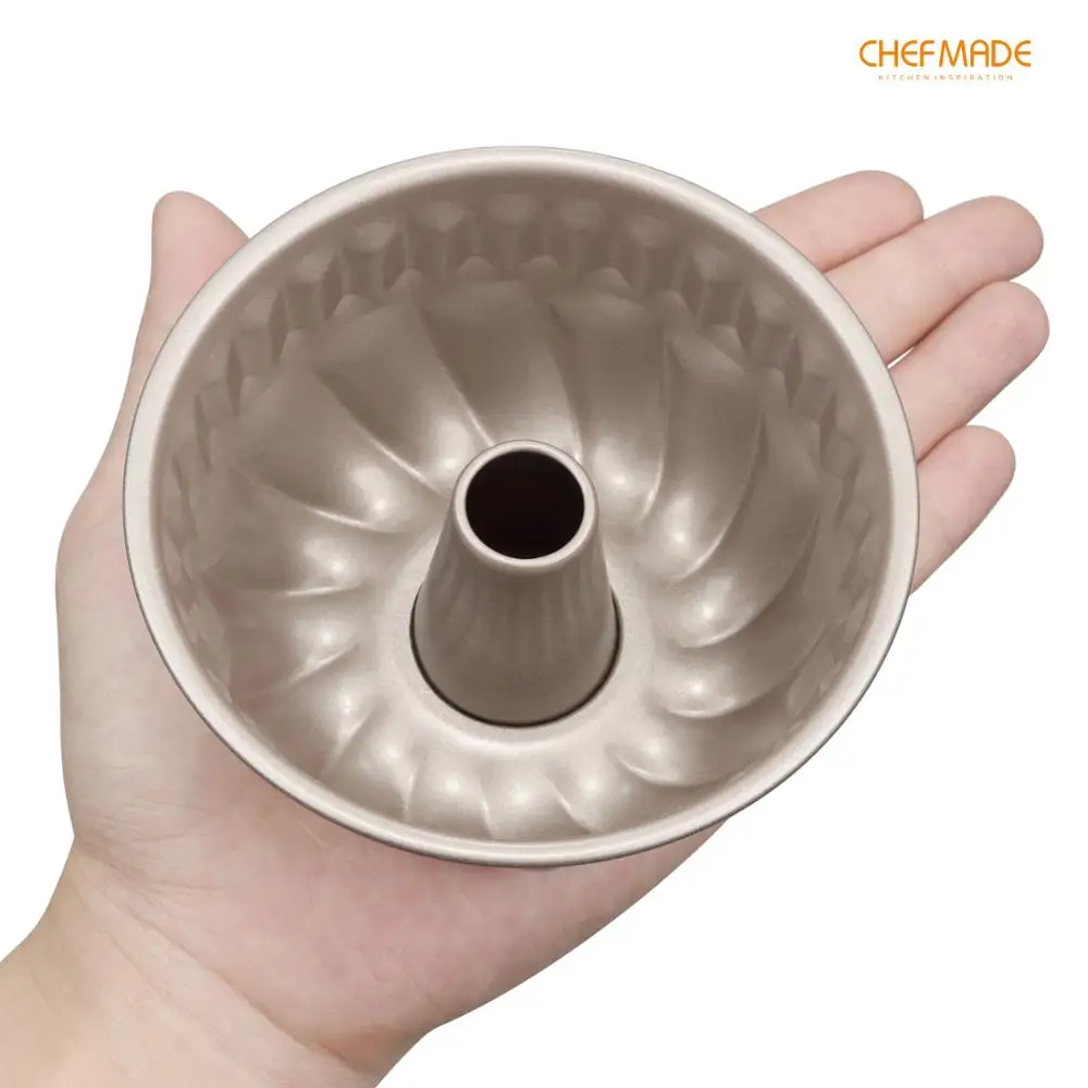 

CHEFMADE Mini Bundt Pan Set,4-Inch Non-stick Kugelhopf Tube Mold, for Oven and Instant Pot Baking