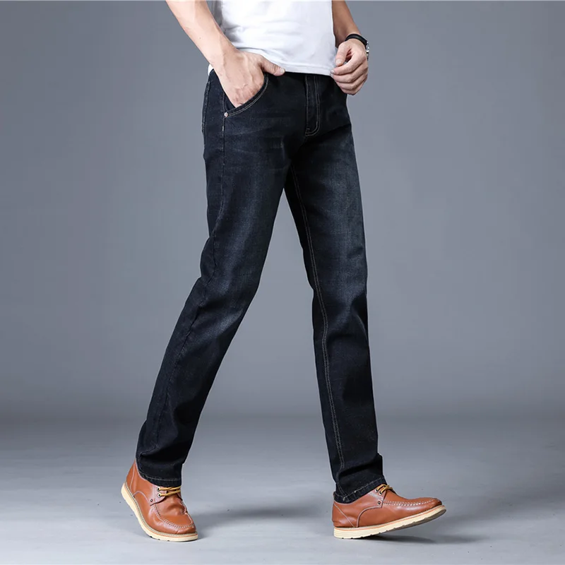 Skup Nowa jesienna męska na co dzień bawełna biznesowy do jeansów klasyczne rozciągliwe dopasowanie Skinny spodnie dżinsowe dla człowieka moda Streetwear spodnie 2XMR28