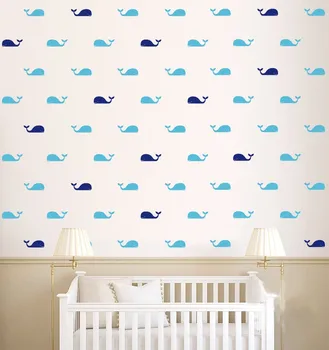 

60pcs/set Whale Wall Decal Fish Whales Wall Sticker DIY Baby Room Home Decoration Wall Art Wall Stickers for Kids Rooms