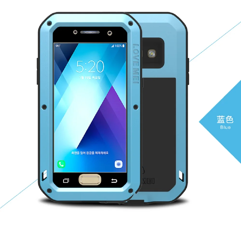 2017 A3 A5 LOVE MEI чехол Gorilla glass для samsung Galaxy A320 A520 противоударный металлический