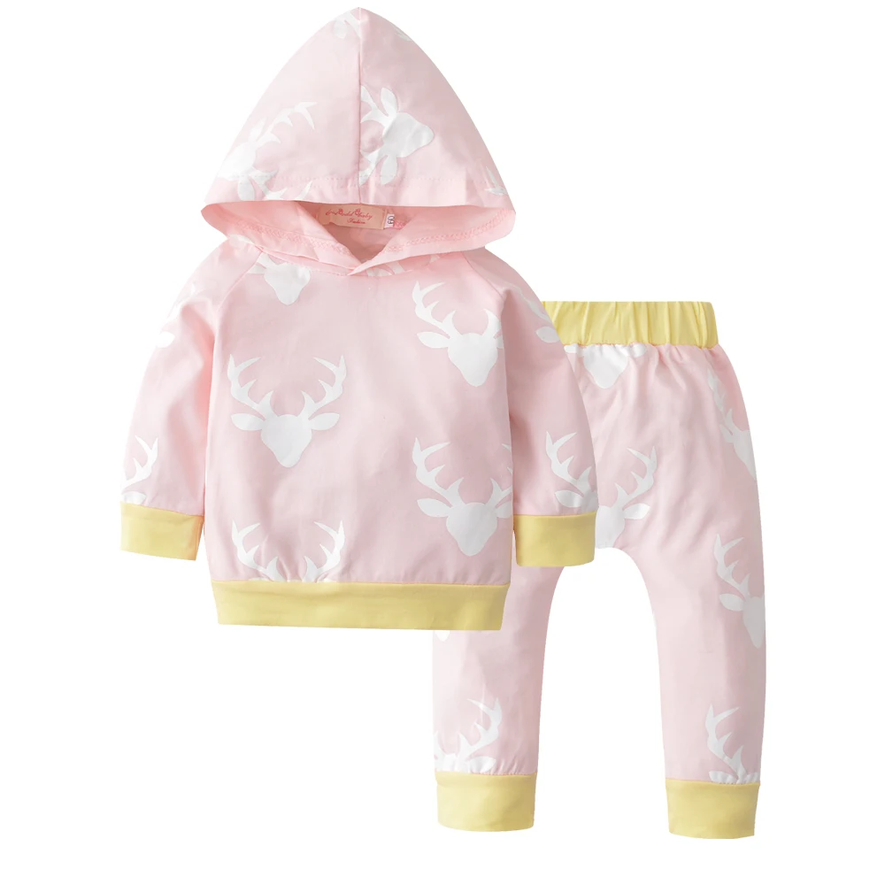 2019 Autumn Baby Clothing Set Cotton Long Sleeve Baby Girls Deer