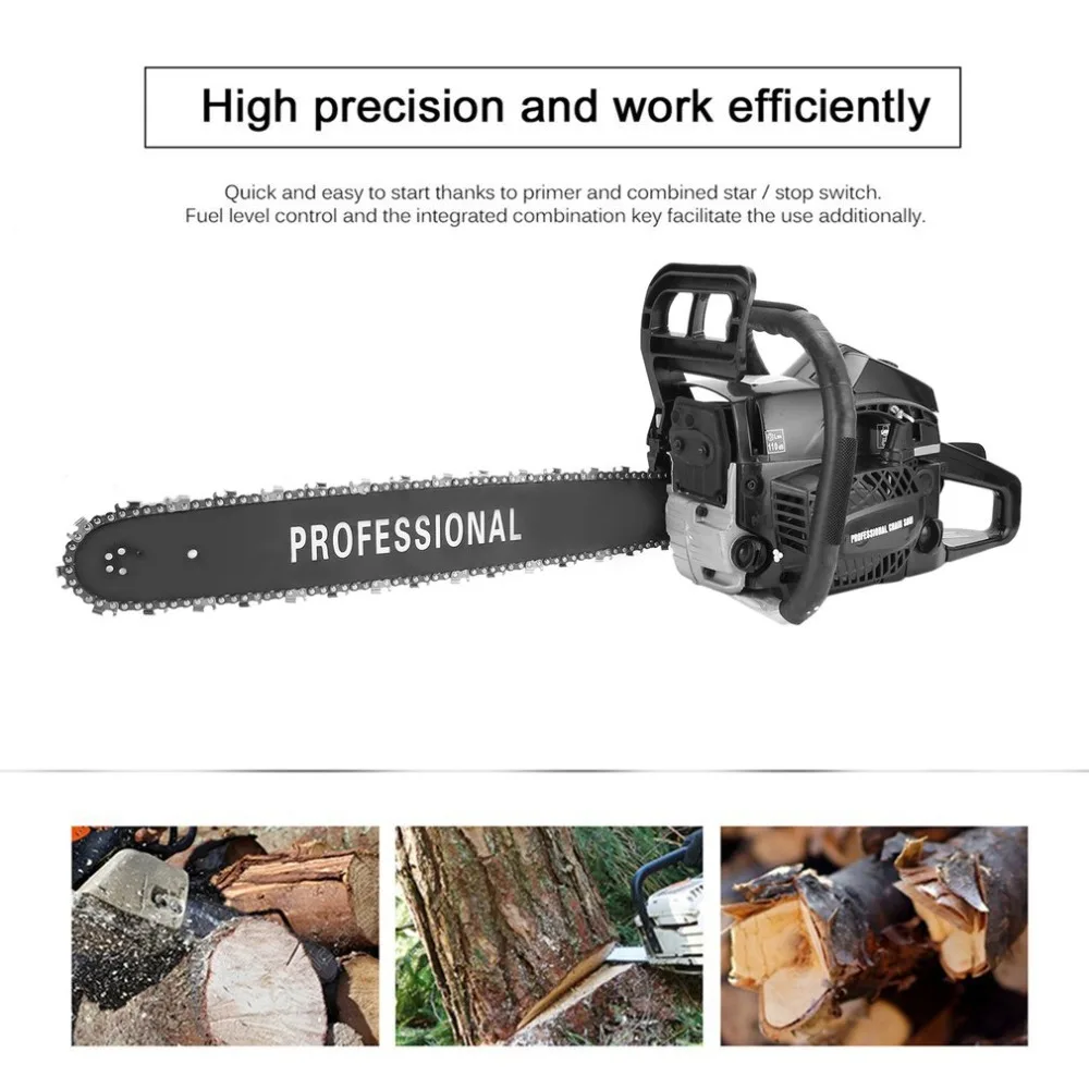 

DIY Electric Chain Saw Single Cylinder Air Cooled Two Stroke Powerful 52CC Gasoline Chain Saw Professional Wood Cutter Hand Tool