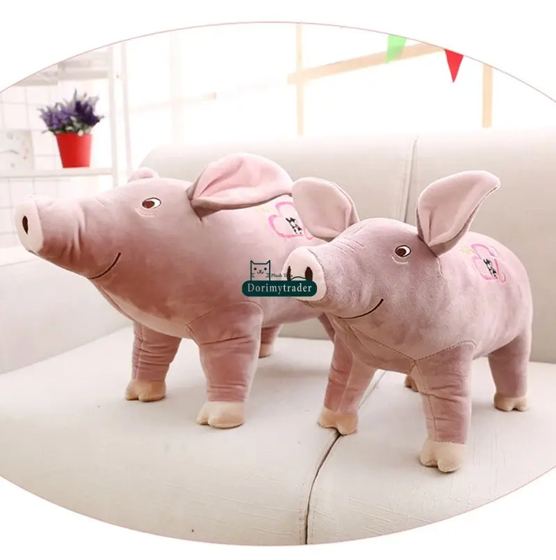 Dorimytrader New Cute 70cm Big Emulational Animal Pig Plush Toy 28inches Stuffed Soft Cartoon Pigs Doll Pillow Baby Present DY61601 (26)