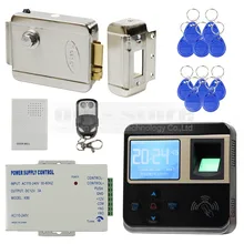 DIYSECUR Fingerprint 125KHz ID Card Reader Electric Lock Door Access Control System Kit Door Bell Remote