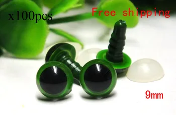 

free shipping!! 100pcs x green color crystal safety eyes + washer