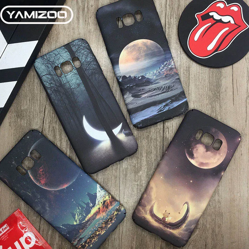 YAMIZOO светящийся чехол для Samsung Galaxy s7 s8 s9 Plus PC Moon On задняя крышка Edge Note 8 чехлы