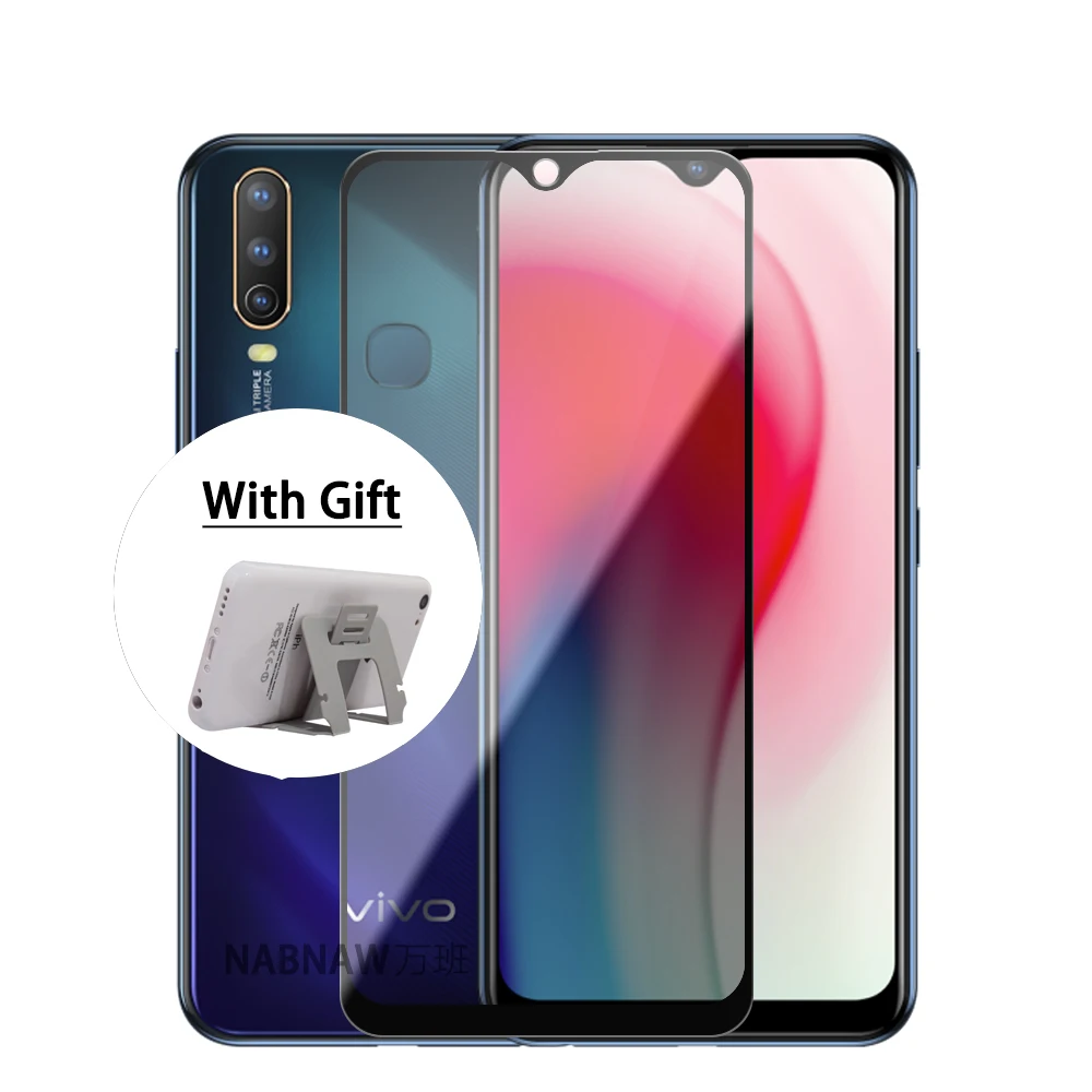 Высококачественное закаленное стекло с полным покрытием клея для VIVO Y17 Y15 Y12 9H