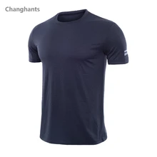Мужская футболка для фитнеса с коротким рукавом, однотонные строчки для бега, баскетбольные облегающие Трикотажные изделия, быстросохнущая спортивная одежда, эластичная спортивная одежда