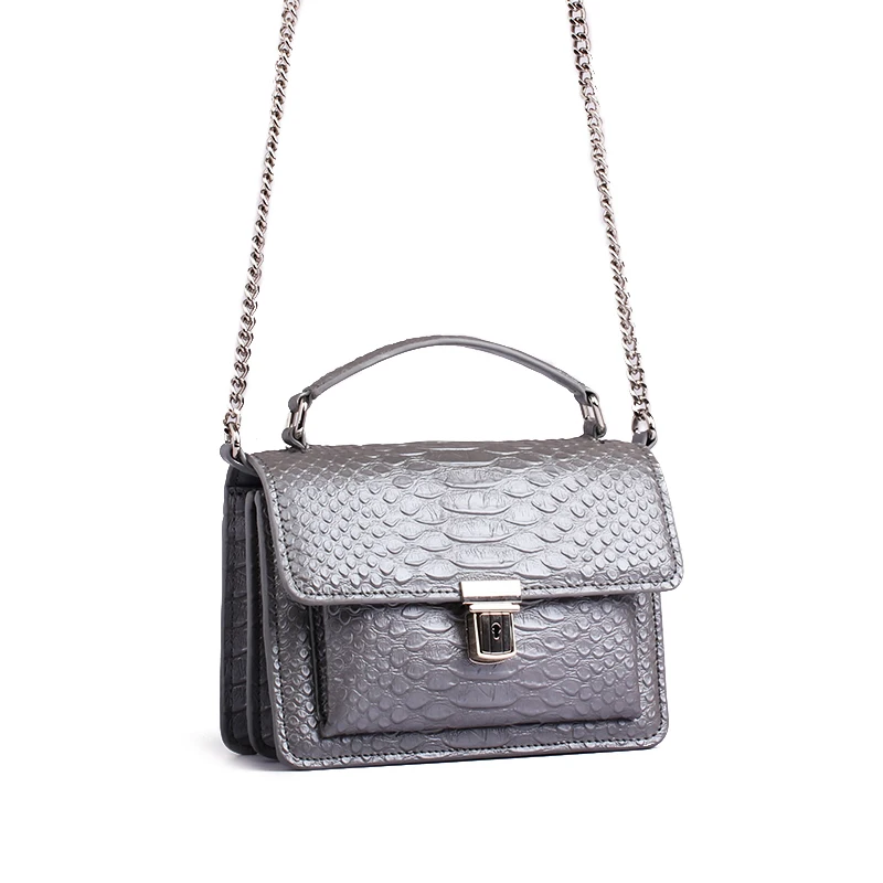Europe and America new genuine leather women bag chain mini flap crocodile small handbag shoulder messenger | Багаж и сумки
