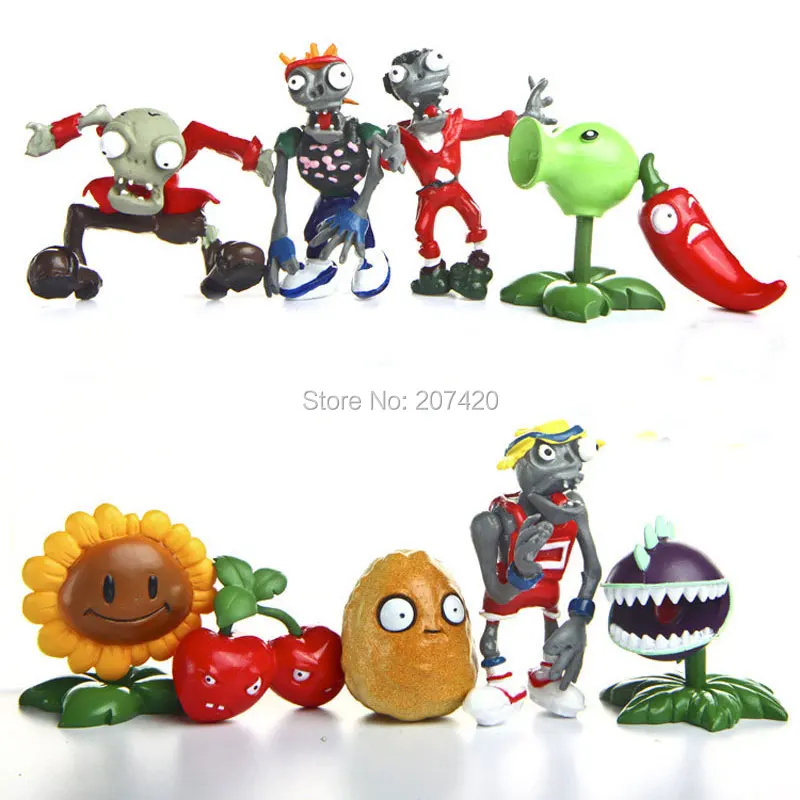 

10pcs/set PVZ Plants vs Zombies Generation 1 PVC Action Figures Collection Model Toys Dolls