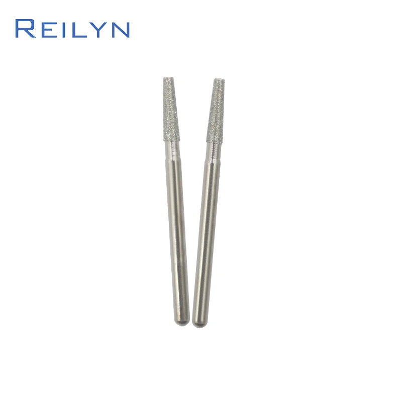 Reilyn 30 Pieces/Set Tool Abrasive Trapezoidal Diamond Grinding Head 120#3x3mm Raw Stone Work Peeling Jade Polishing point