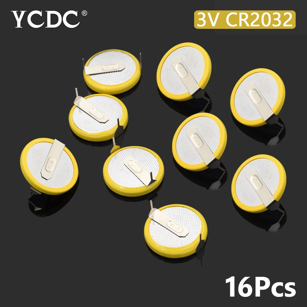 

16Pcs 3V Soldered 2 Pins CR2032 Battery For Main Board Remote Control Game