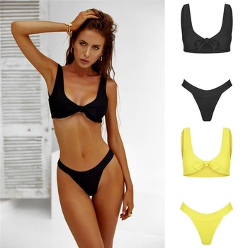 

Sexy Bikini Summer Women Swimsuit Push Up Bandage Swimwear Bowknot Cross Bikini Set Swimsuit Bathing Suit Swim Wear Beachwear