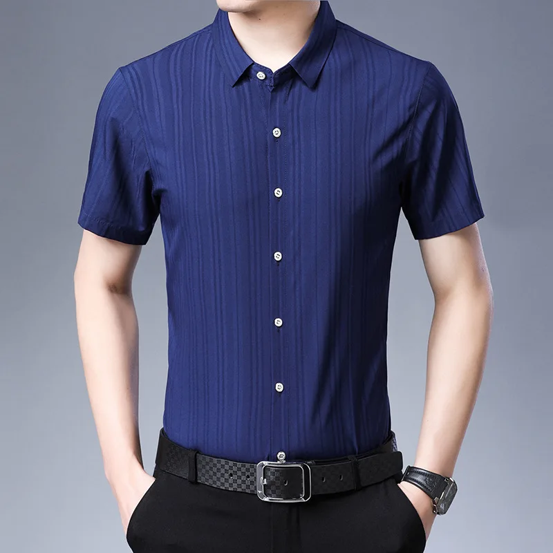 Camisa masculina мужская летняя Модная рубашка с коротким рукавом 2-6