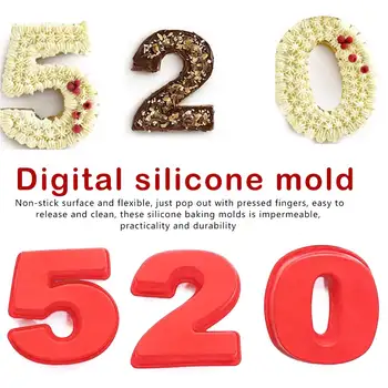 

Wedding Birthday Anniversary Handmade Dessert Silicone Digital Mold Cake 0-8 Numbers Shape Dessert Decoration Tool