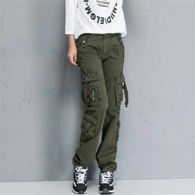 Women Cargo Pants High Quality Fashion Multi Pockets
