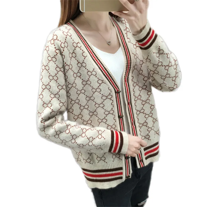 

Sweater Cardigan Women 2019 Autumn New V-Neck Single-Breasted Knitwear Spring Loose Coat Long Sleeve Joker Ladies Cardigan Lj160