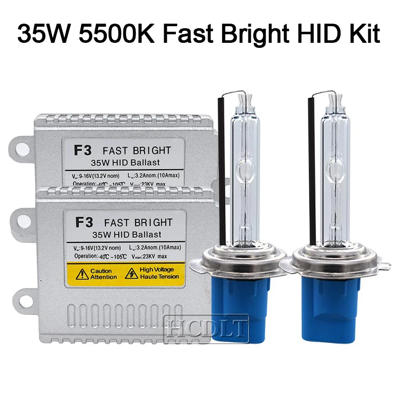HCDLT AC 35W Xenon HID Kit Digital Slim F3 Fast Start Ballast Reactor 5500K H1 H7 H11 HB3 HB4 D2H Car Light Xenon HID Bulb Lamp (3)