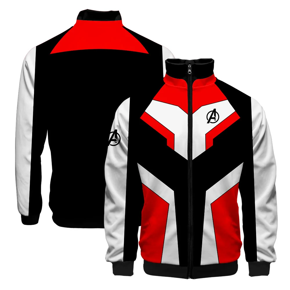 Avengers Endgame Quantum Realm Sweatshirt Jacket Cosplay Costumes Advanced Tech Hoodie 3D printing Iron Man Stand Collar Jacket