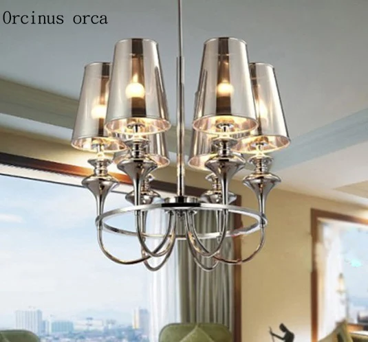 

Postmodern creative personality Guardian chandelier living room restaurant Nordic gold plated LED pendant lamp free shipping