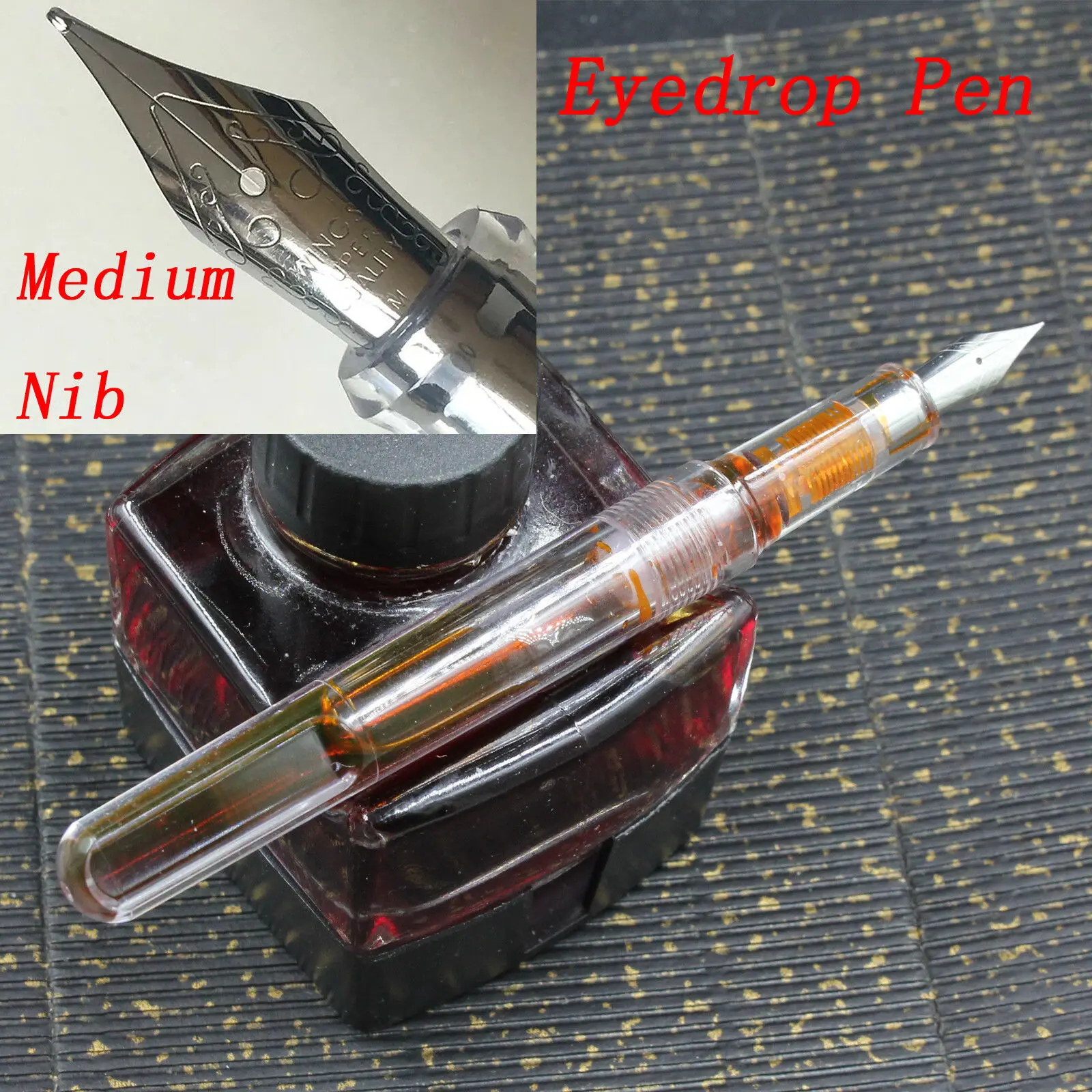 

OEM(Unbrand) Transparent Clear Eyedrop Pen With Wing Sung Soft M Wet Nib(No Ink Including) Stationery Office school supplies pen