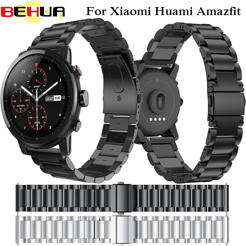Оригинальный браслет из нержавеющей стали для Xiaomi Huami Amazfit Stratos 2 2S pace GTR 47 мм
