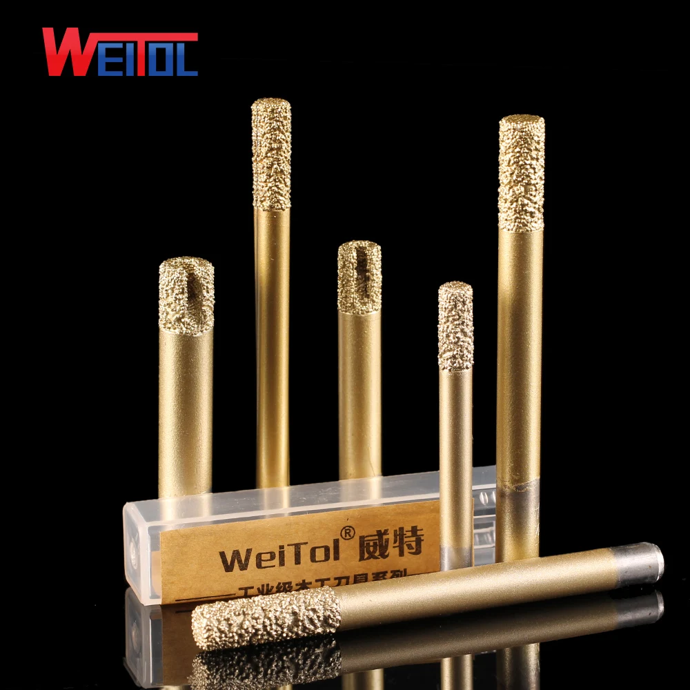 Weitol free shipping 6 8 12mm Brazing stone engraving bits marble granite router bits for CNC