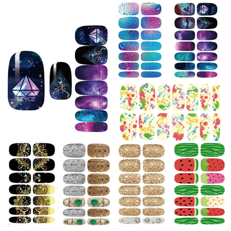 

Women Nail Stickers 1 Sheet Decor Tools DIY Multi Color Nails Art Sticker Colorful Nail Wraps Minx Manicure Fashion