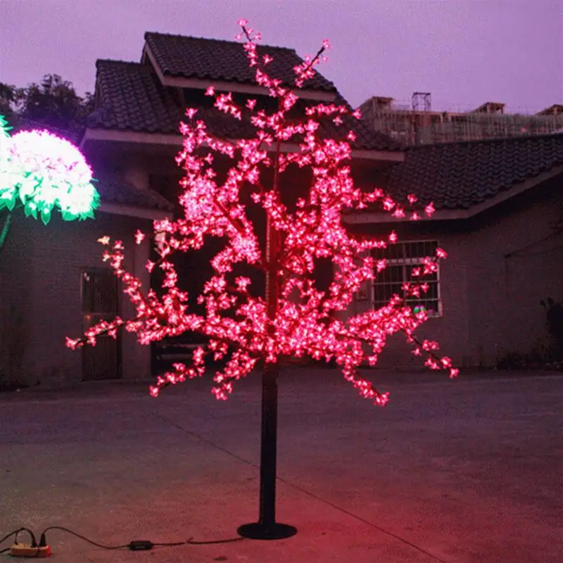 2 м 6.5ft Высота светодиодный искусственный цветущие вишневые деревья свет Рождества 1152 шт светодиодный лампы 110/220VAC непромокаемые Декор Сказочный Сад - Цвет: Красный