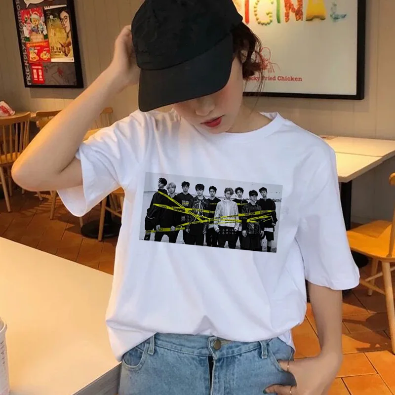 Женская футболка StrayKids, футболка с короткими рукавами, топы в стиле хип-хоп, Harajuku, футболка, топы, футболки в стиле хип-хоп, Женская Повседневная футболка