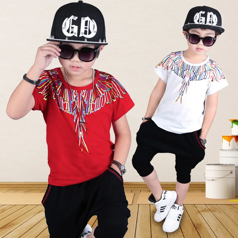 2017 boys clothing summer set little teenage boys clothing set black