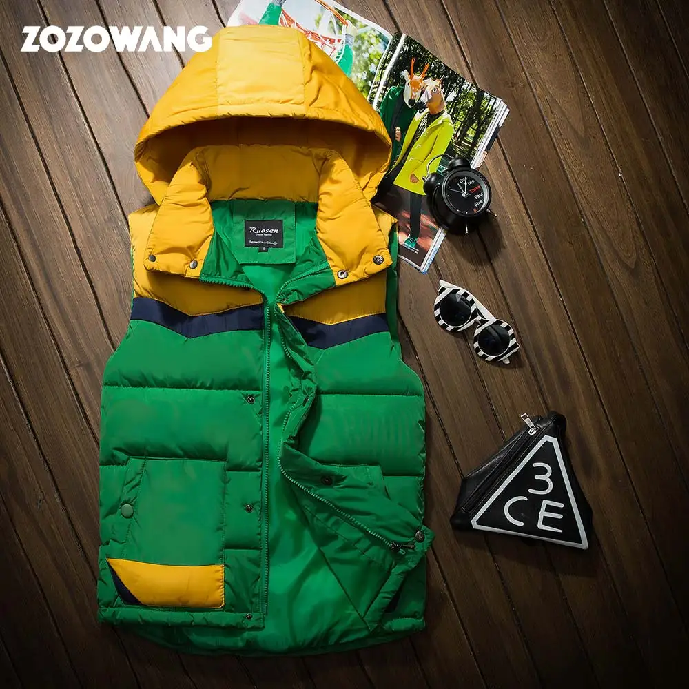 ZOZOWANG Casual Spring Autumn Vest Men Winter Sleeveless Jackets Male New Couple Waistcoat Men Vests Warm Outwear 9 color