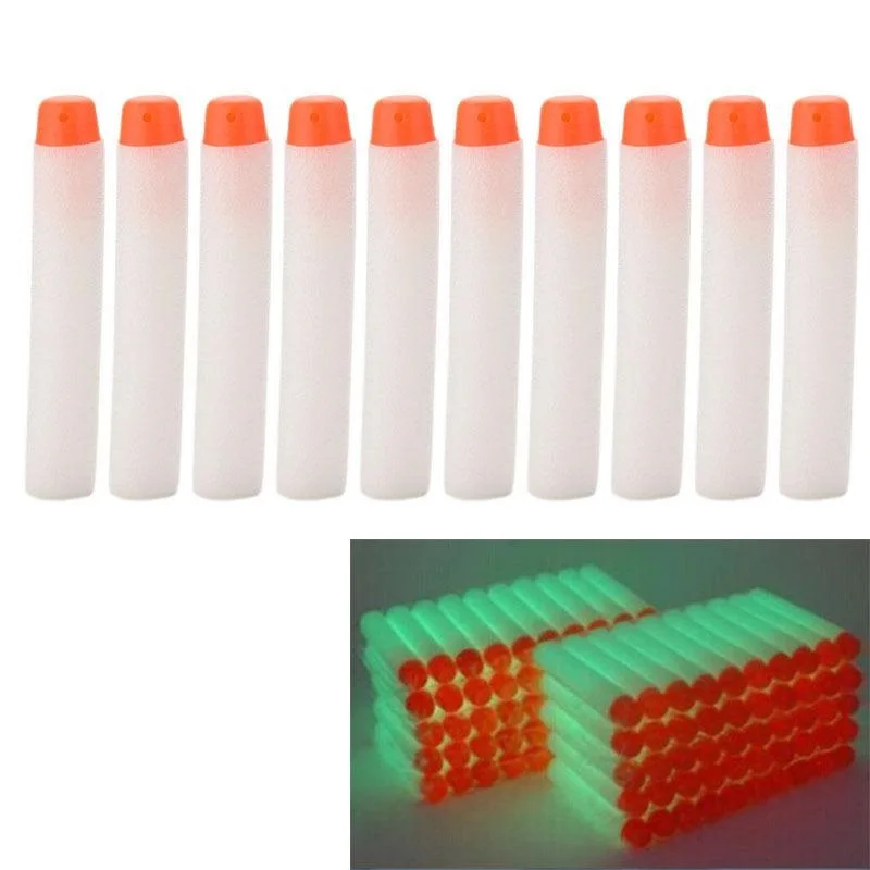 50-pcs-Glow-Bullets-Nerf-N-strike-Elite-Rampage-Retaliator-Series-Blasters-Refill-Clip-Darts-soft