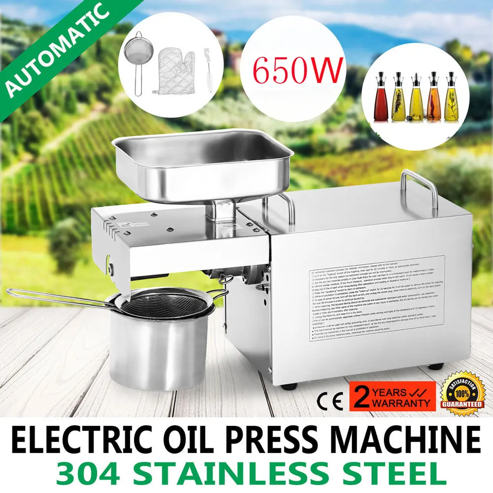 

110V Electric oil press machine stainless steel peanuts coconut oil extracting machine sesame seed oil press prensa en frio 220V