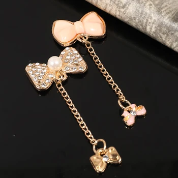 

2016New 40Pcs Tassel Bow Rhinestone Buttons/Buckle Embellishment button DIY Hair accessories LP26