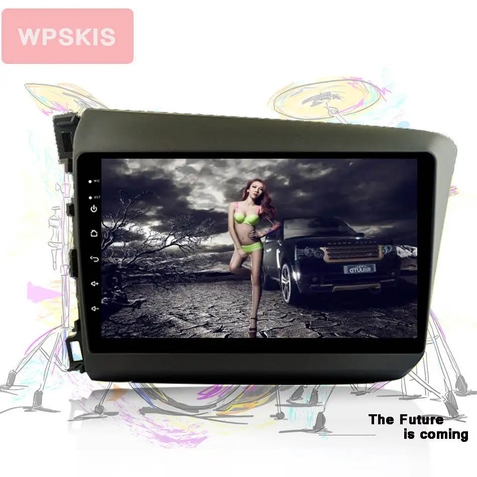Top 9 inch 2 din Android 9.0 Car GPS 4G RAM 64G Radio DVD player For Honda Civic 2011-2015 Support DVR TPMS Camera Head units swc bt 1