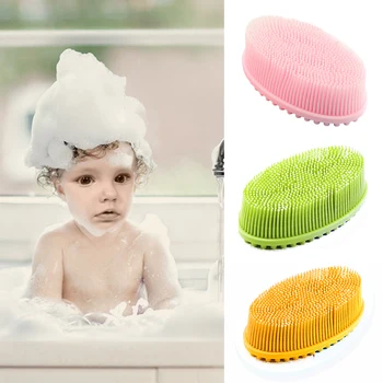 

Soft Bath Bathroom Baby Shampoo Shower Scrubber Puff Body Brush Home Bubbles Silicone Scalp Exfoliating Head Massage