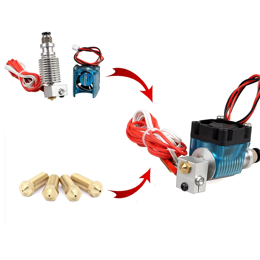 

All-Metal E3D-V6 Titanium Alloy Threaded Nozzle For 1.75mm 3D Printer Extruder Hotend Part