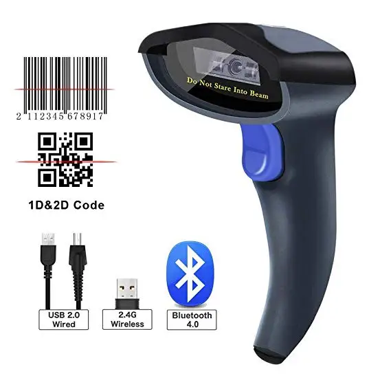 W8-X беспроводной Bluetooth 2D QR 2,4G беспроводной и USB2.0 проводной и Bluetooth 1D QR PDF417 матричный сканер штрих-кода беспроводной