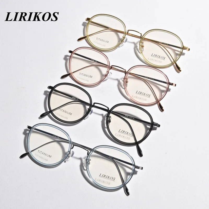 

LIRIKOS Pure Titanium Granny Chic Women Round Wire-rimmed Glasses Rounded Reading Glasses Reading Clear Eye Lens male Spectacl
