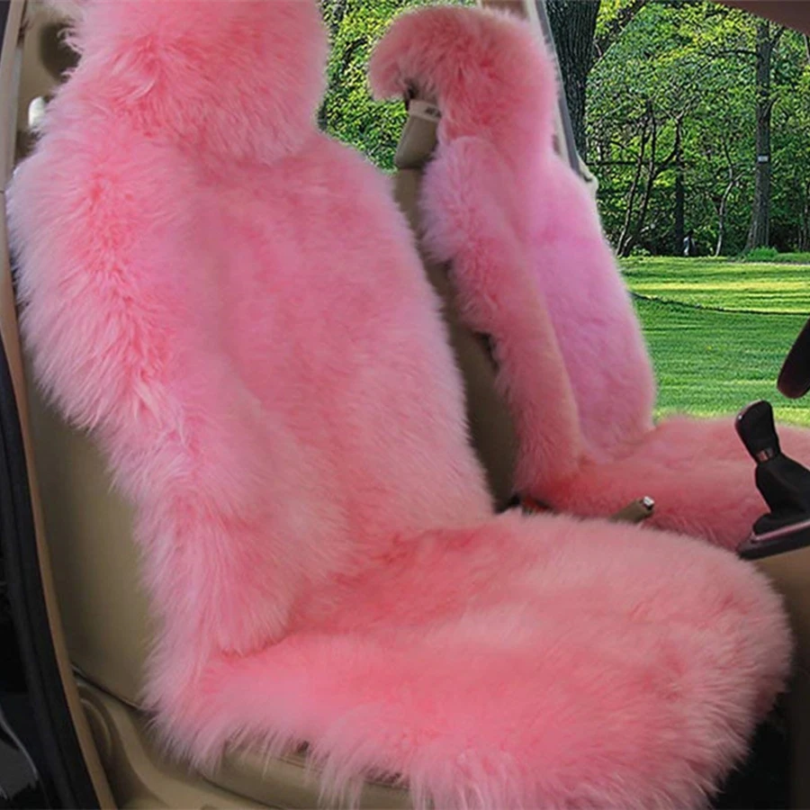 

1 pcs 100% Natural fur Australian sheepskin car seat covers Universal size accessories automobiles Front seat