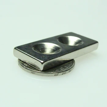 

6PCS block 40*20*5-d5mm strong powerful neodymium magnets rare earth permanent fasterners with two countersunk hole