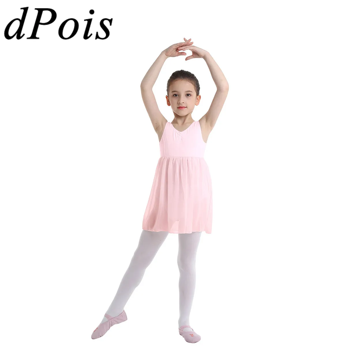 

Kid Girls Sleeveless Ballet Dance Tutu Dress Gymnastics Swimsuit For Dancing Ruffled Leotards Ballet Dancewear Ballerina Costume