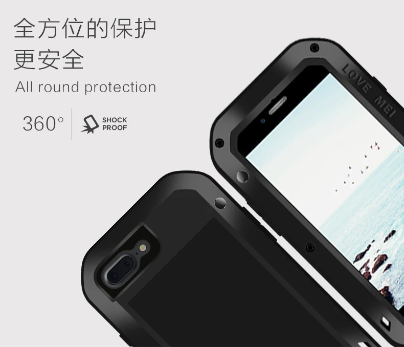 Для iphone X LOVE MEI металлический/алюминиевый Мощный водонепроницаемый противоударный чехол Gorilla glass для Apple iphone X/6/6 S/7/8/Plus