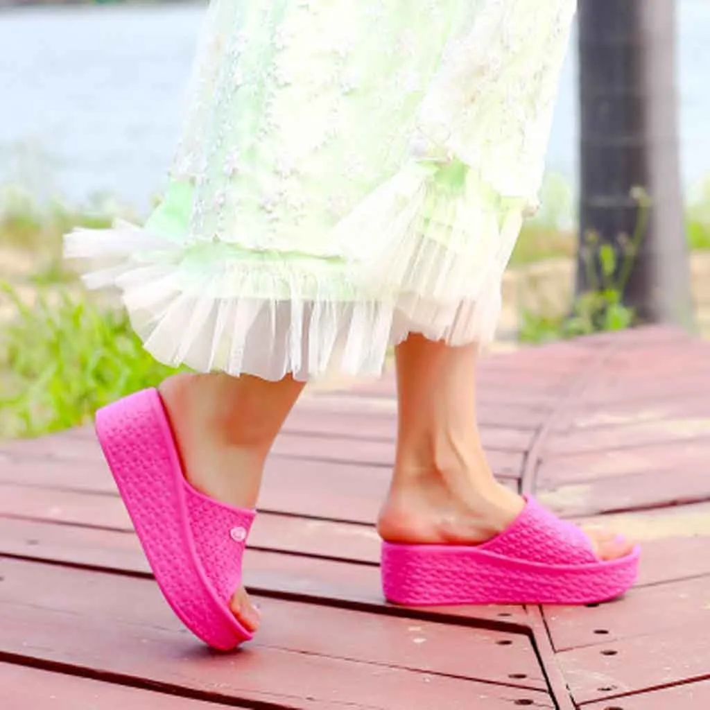 Женская обувь на толстой платформе; модные женские летние сандалии; обувь на платформе; пляжные вьетнамки; удобная обувь;# EW