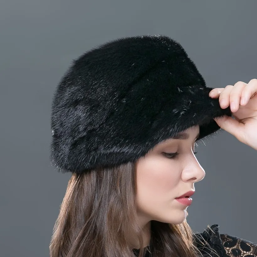 LTGFUR Новые шапки из цельного меха норки Брендовые женские шапки модные стильные высококачественные теплые шапки вязаные шапки для женщин